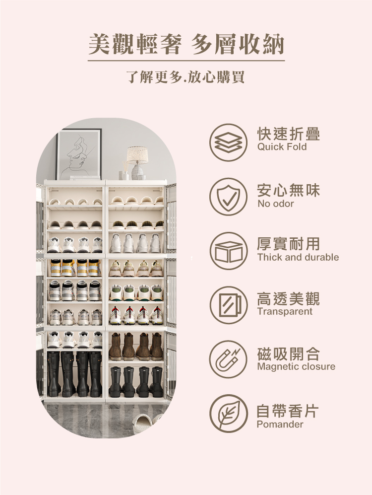 【ANDYMAY2】艾菲歐式可調層板收納櫃-雙排六層(OH-R116)