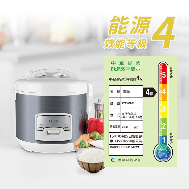 東元3人份電子鍋XYFYC031