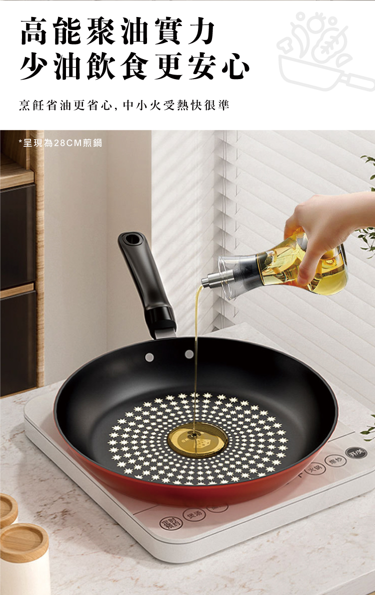 (2025 七月)【ANDYMAY2】晶鑽超輕量不沾鍋附玻璃蓋 IH爐(AM-D906)