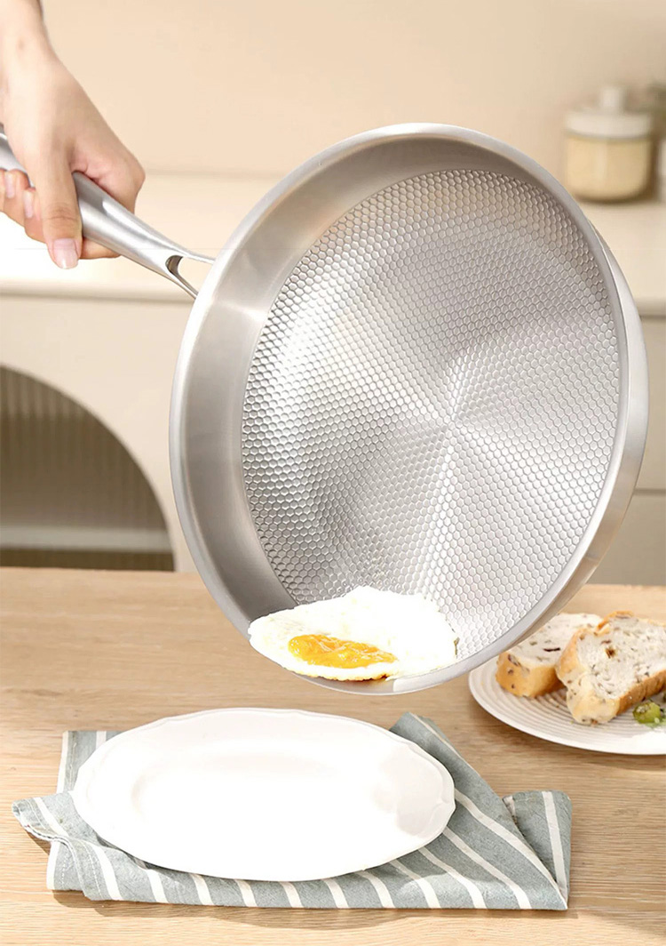 德國純鈦316不鏽鋼28cm無塗層蜂窩平底煎鍋