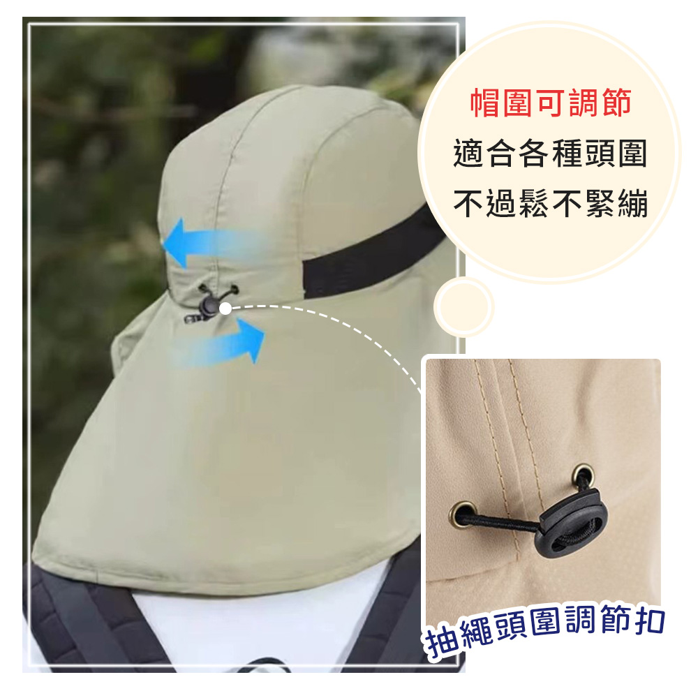 大帽檐全遮披肩遮陽帽