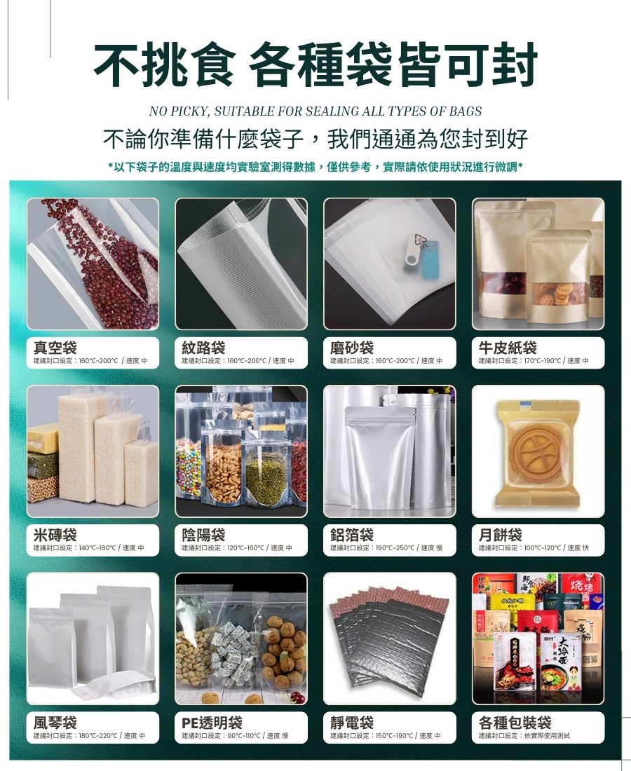 110V 迷你型 自動連續封口機 連續封口長度不限 可印字 智能溫控 安全急停 不挑袋 自動封袋機 食品包裝