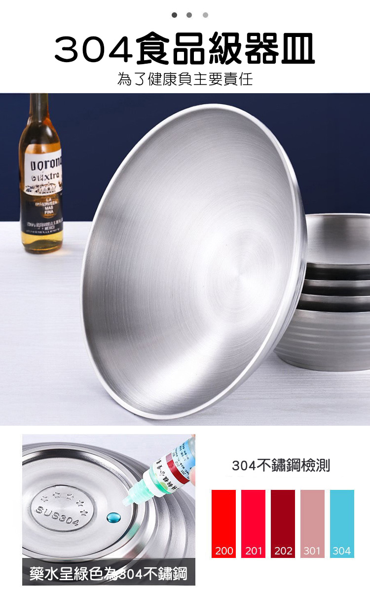 不鏽鋼304加厚雙層斗笠拉麵碗-24cm