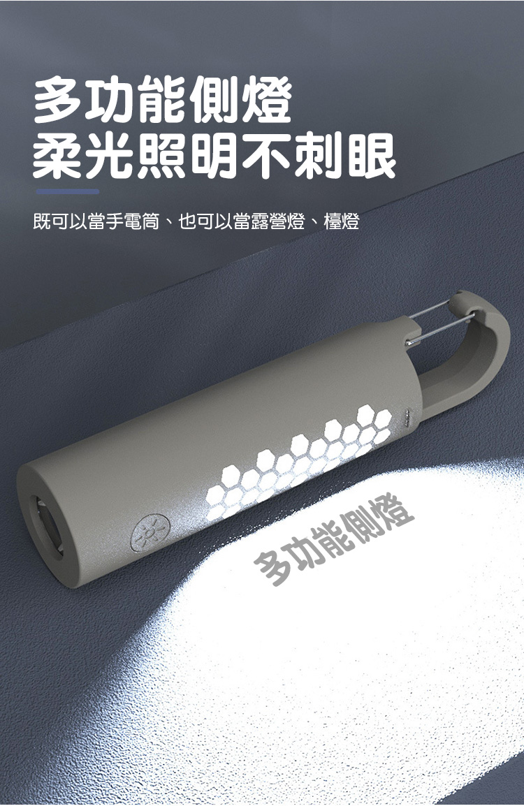 多功能戶外攜帶式手電筒COB側燈