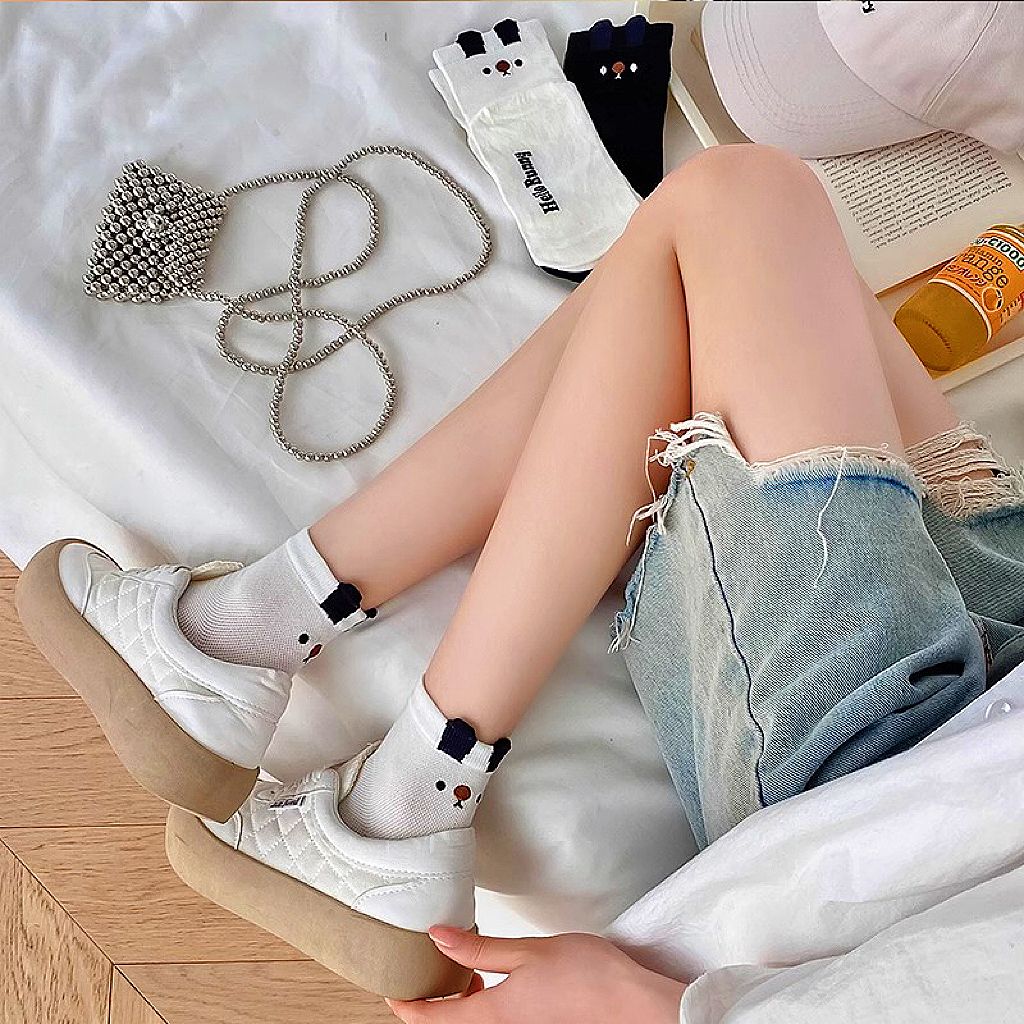 爆款立耳甜心搞怪襪刺繡狗狗短襪褲船型襪