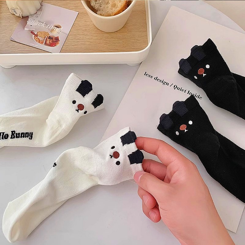 爆款立耳甜心搞怪襪刺繡狗狗短襪褲船型襪