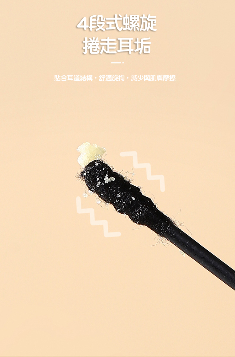 方盒舒適挖耳棉花棒(螺旋+耳勺)