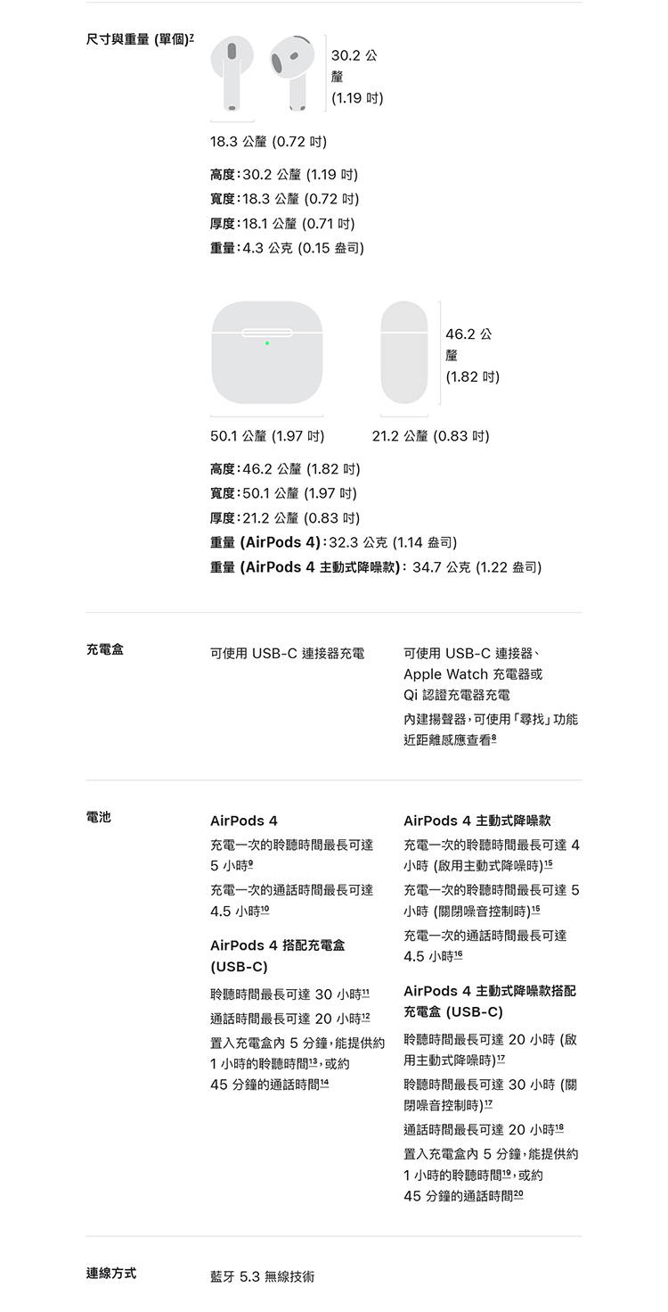 【Apple】AirPods 4 主動降噪款 藍牙耳機 (搭配USB‑C充電盒)