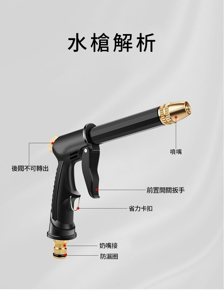 高壓洗車水槍彈簧水管組10M/20M