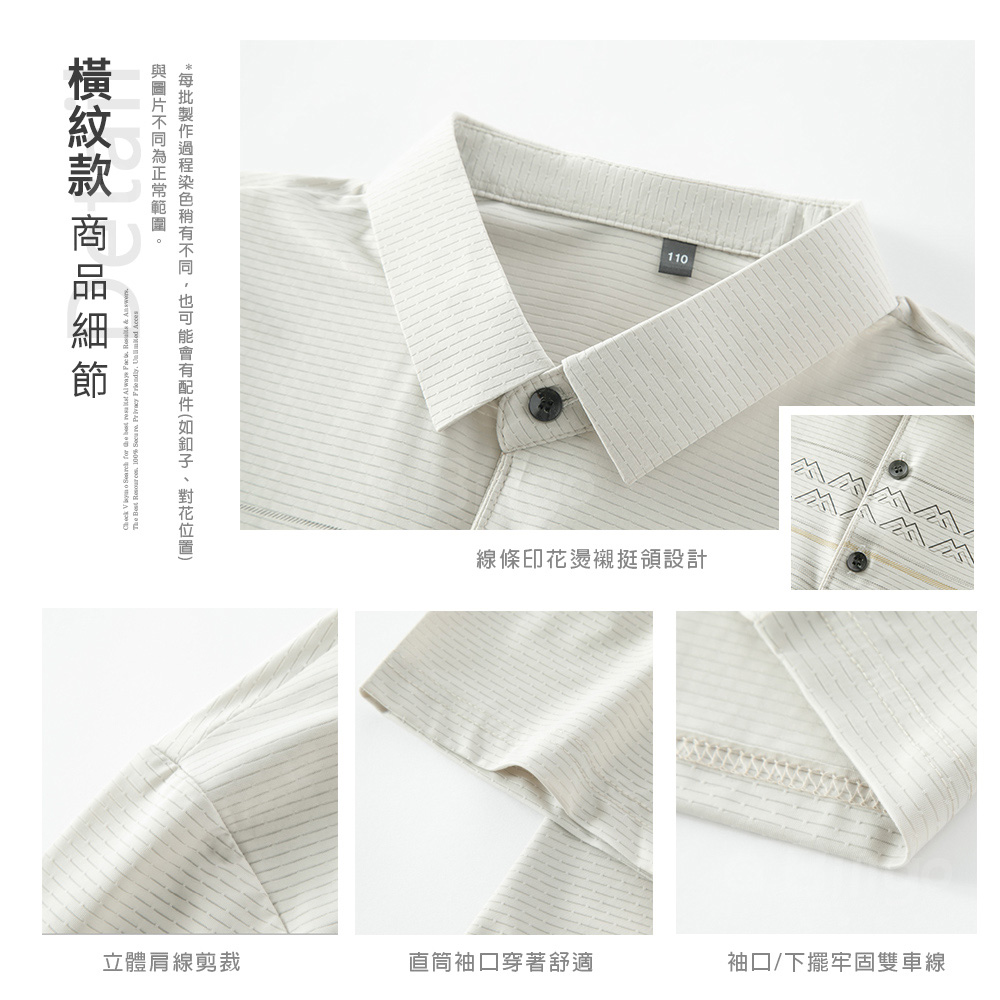 涼感幾何印花短袖POLO衫