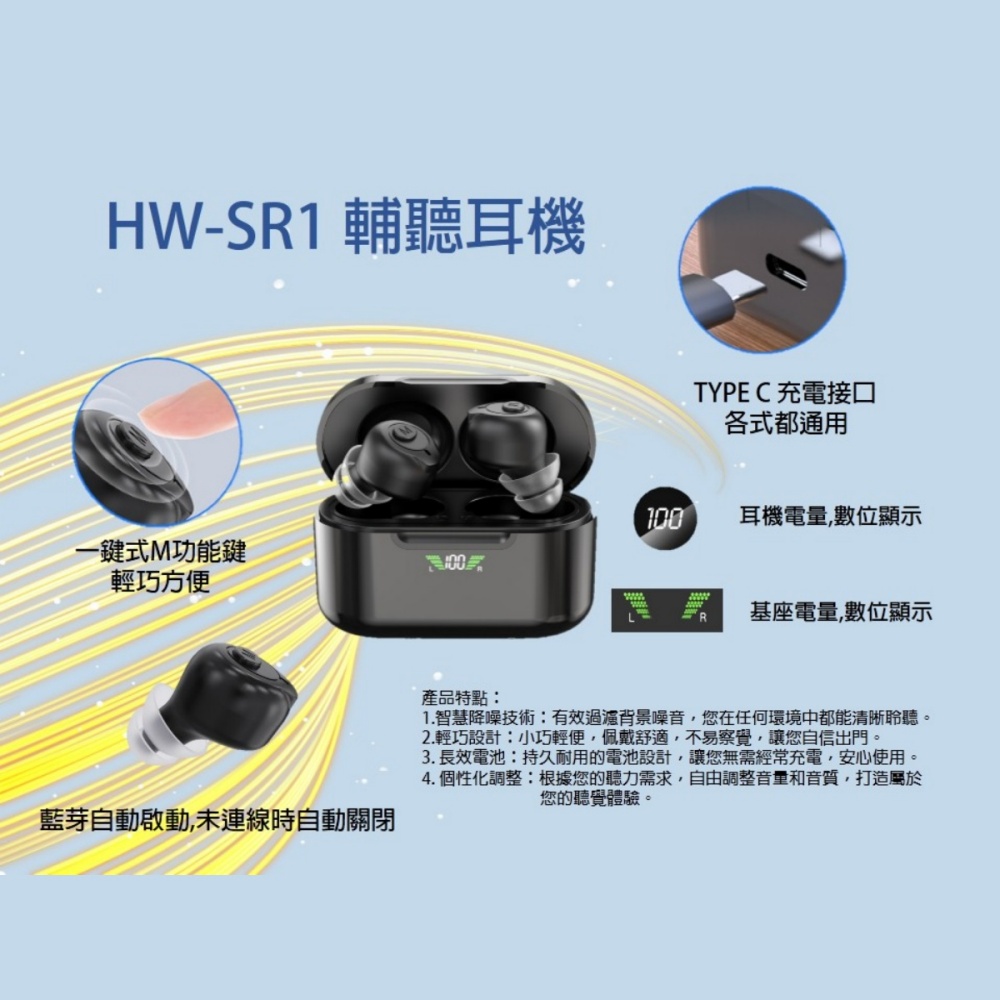Osmile HW-SR1 銀髮 輔聽耳機 RZ (福利機)