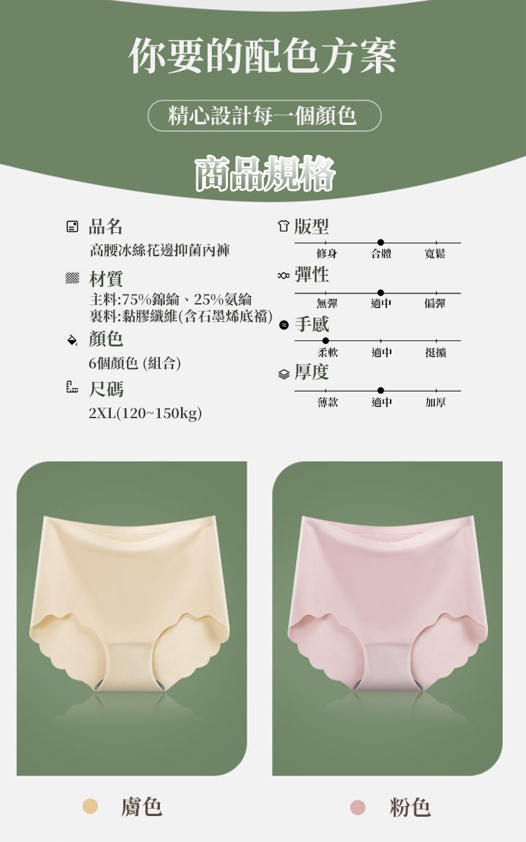 夏季胖MM高腰大碼款冰絲花邊內褲