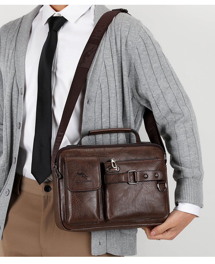 工作包男士斜背包出差商務復古歐美外貿辦公手提包