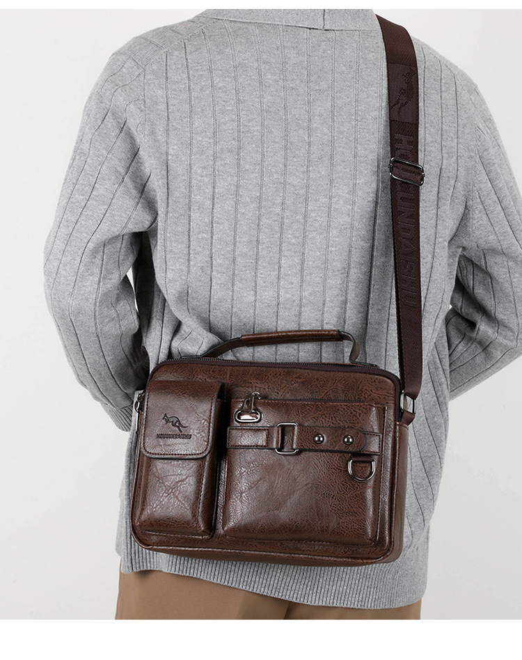 工作包男士斜背包出差商務復古歐美外貿辦公手提包