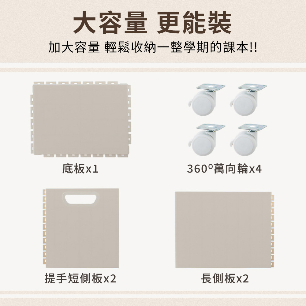 桌下可移動收納箱(帶輪)