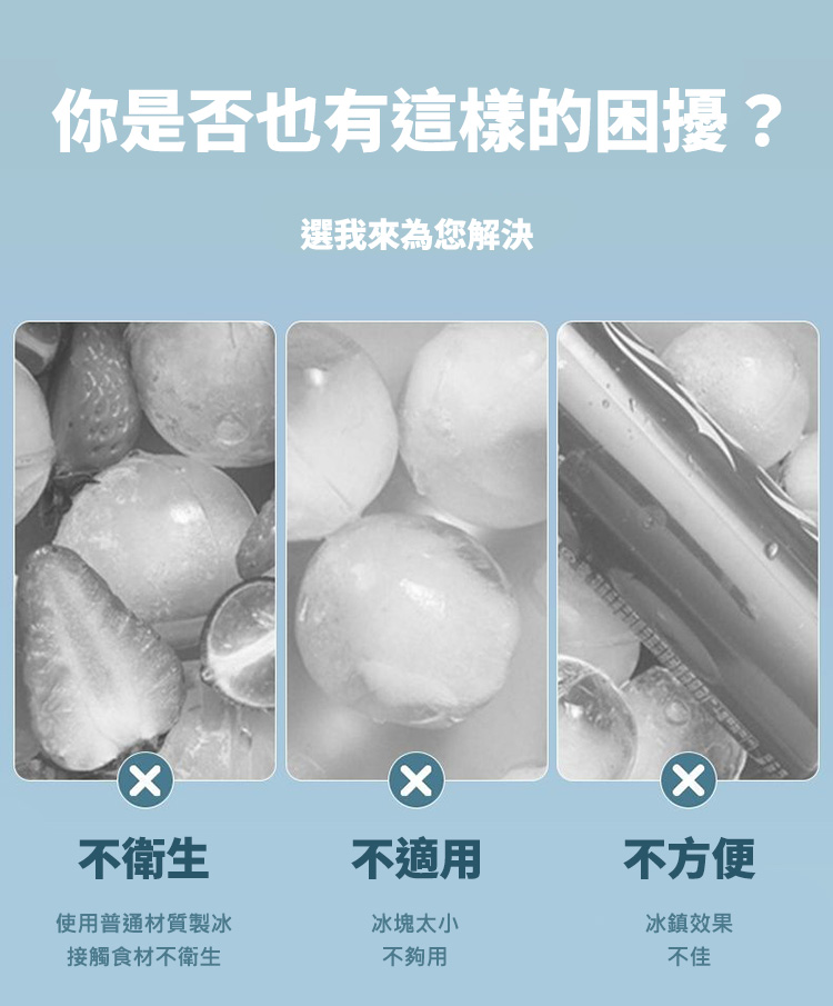 食品級矽膠8格大冰塊附蓋模具盒