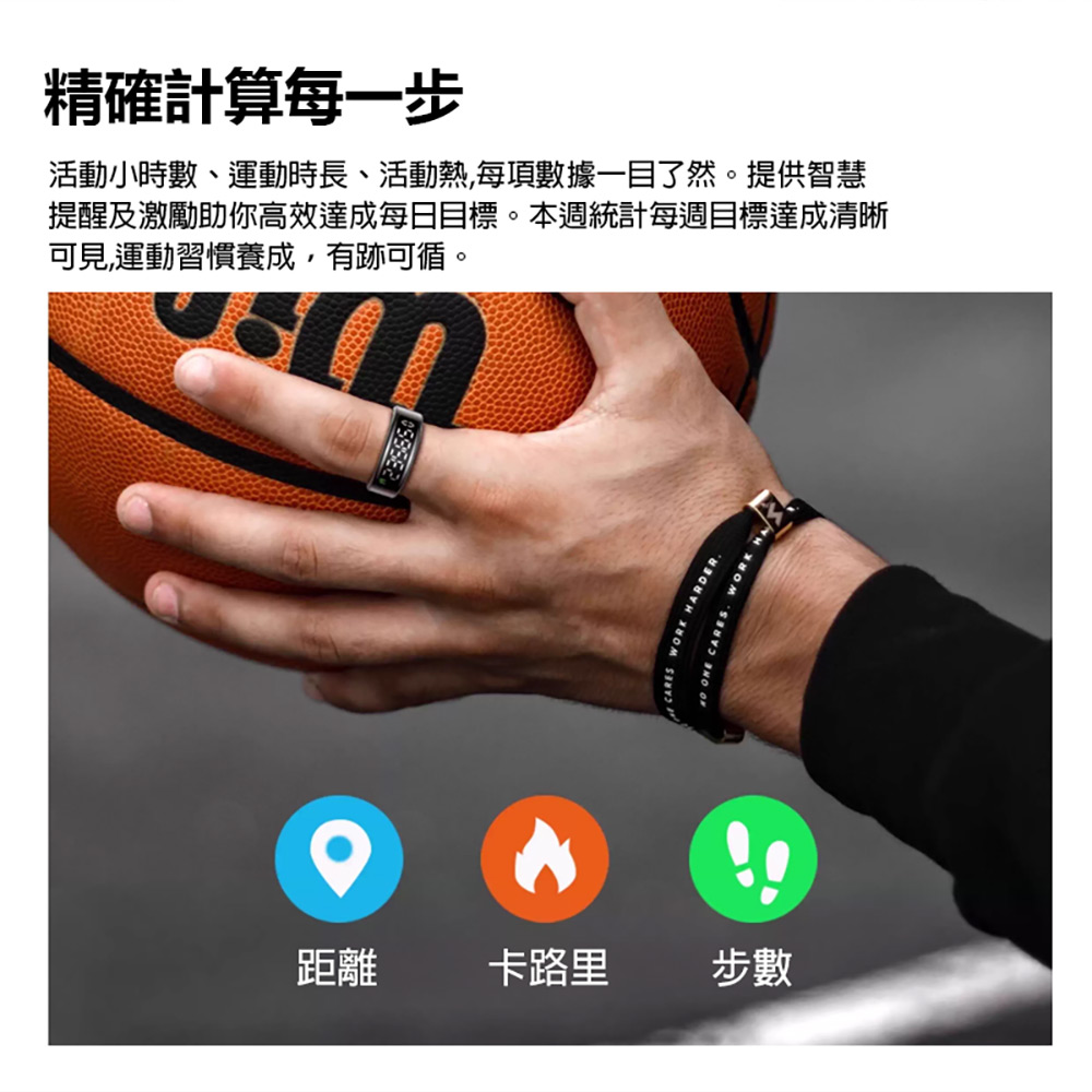 BLR-SY01 螢幕顯示觸控智能戒指 附充電盒(24小時監測 健康/心率/睡眠管理 運動模式 遠程遙控拍照)