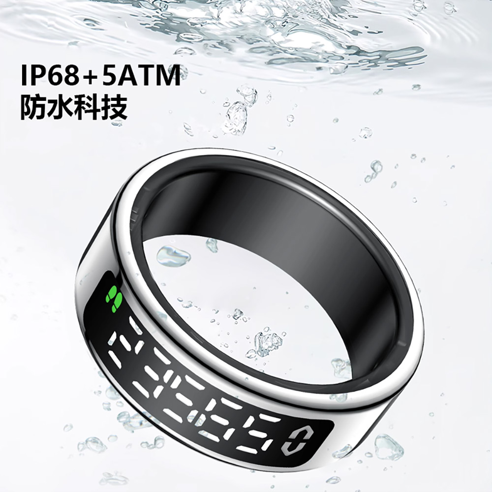 BLR-SY01 螢幕顯示觸控智能戒指 附充電盒(24小時監測 健康/心率/睡眠管理 運動模式 遠程遙控拍照)