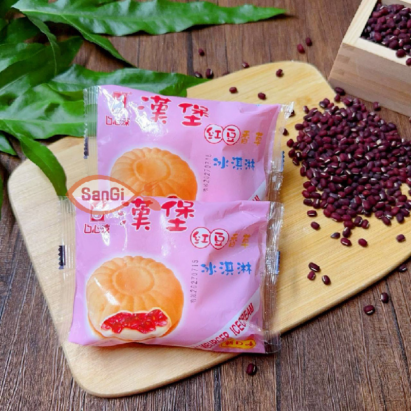 【賣魚的家】古早味紅豆香草漢堡冰