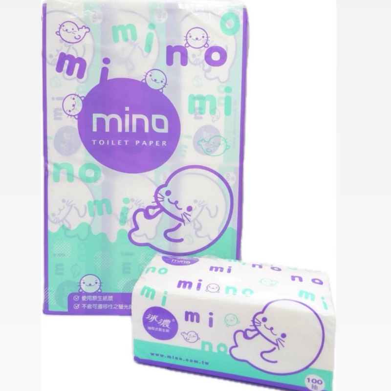 Mino柔紫綠100抽衛生紙6包入8串