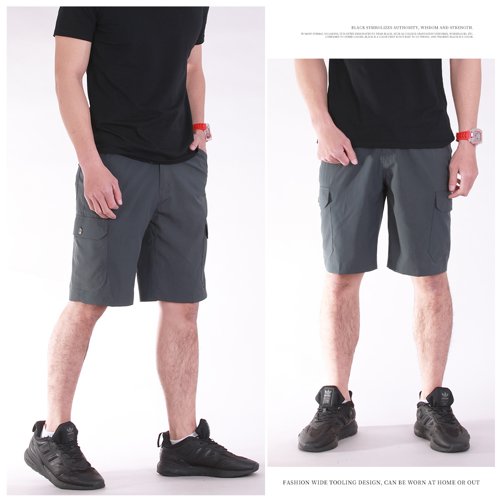 輕薄美式 多口袋 涼感五分短褲(現貨 降溫 冰涼 吸濕排汗) #8718