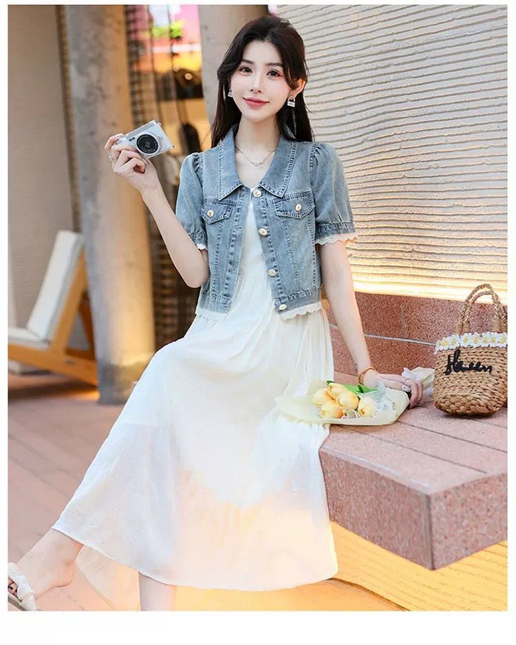 耐穿好搭風牛仔短袖牛仔外套