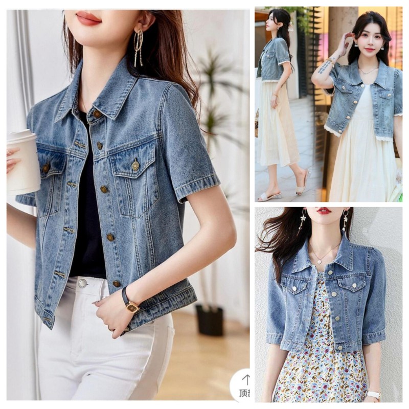 耐穿好搭風牛仔短袖牛仔外套