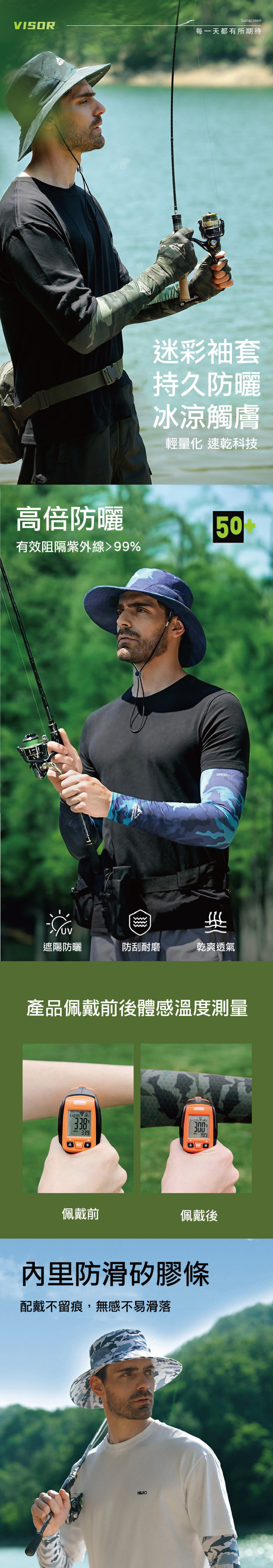 【APEX】戶外迷彩運動涼感冰絲透氣防曬袖套UPF50+
