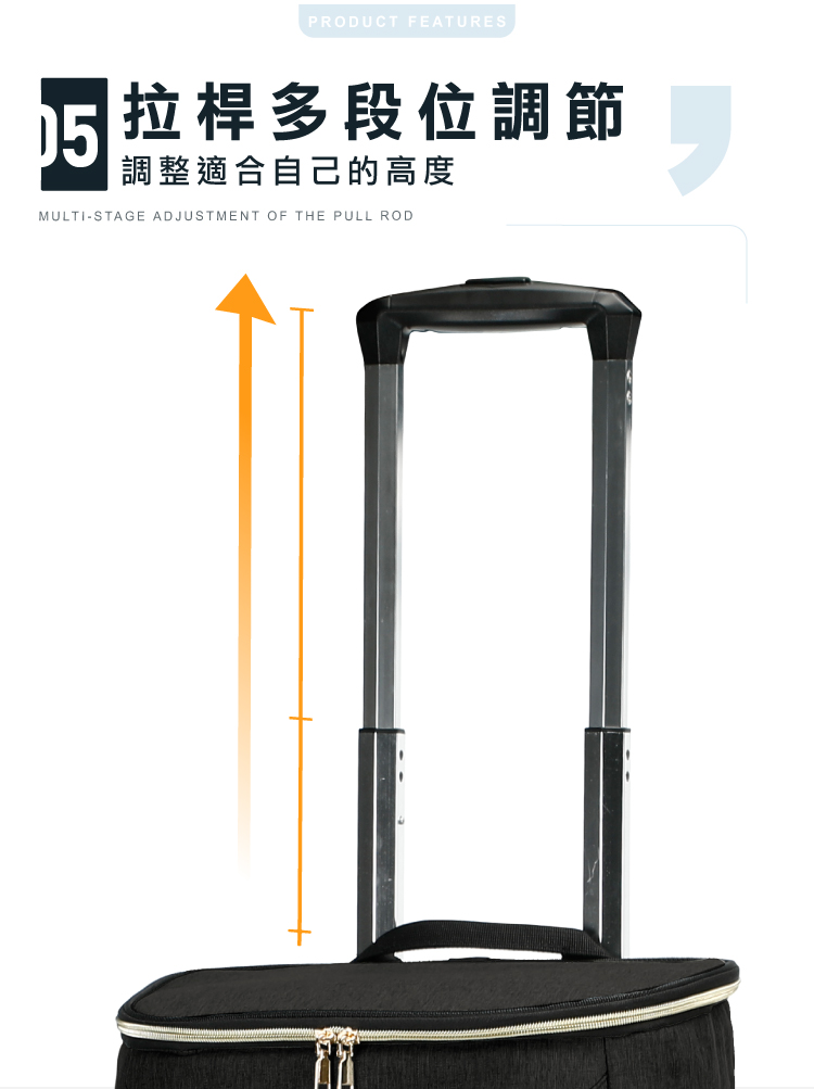 【ANDYMAY2】奈拉拉桿防水保溫折疊購物車-4輪-旅行款(OH-Q331)