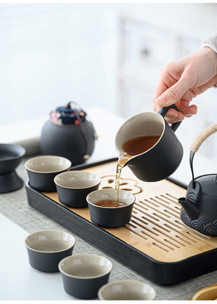 黑陶提梁壺露營茶具套組