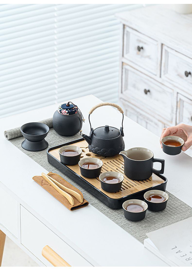 黑陶提梁壺露營茶具套組