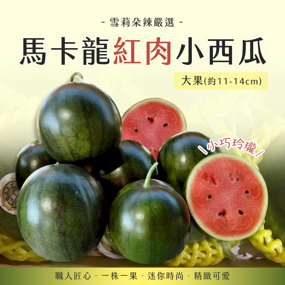 預購【雪莉朵辣嚴選】馬卡龍 紅肉小西瓜 大果（2粒）4斤箱