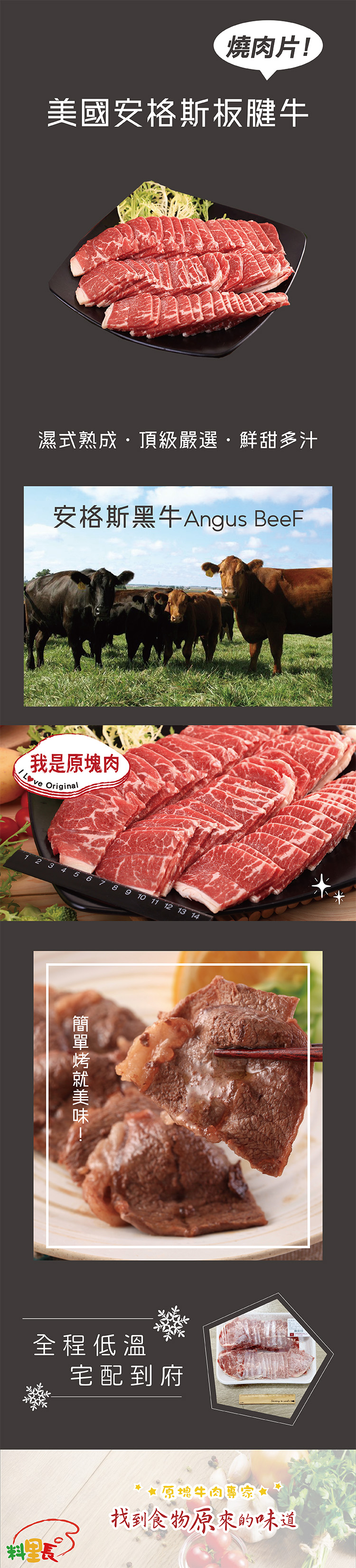 【料里長】美國安格斯板腱牛燒肉片(500g/盒)