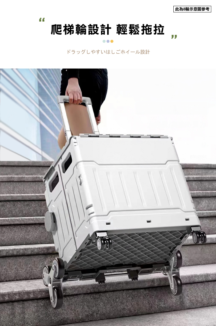 【ANDYMAY2】平拉式8輪爬梯折疊收納車(OH-Q300)