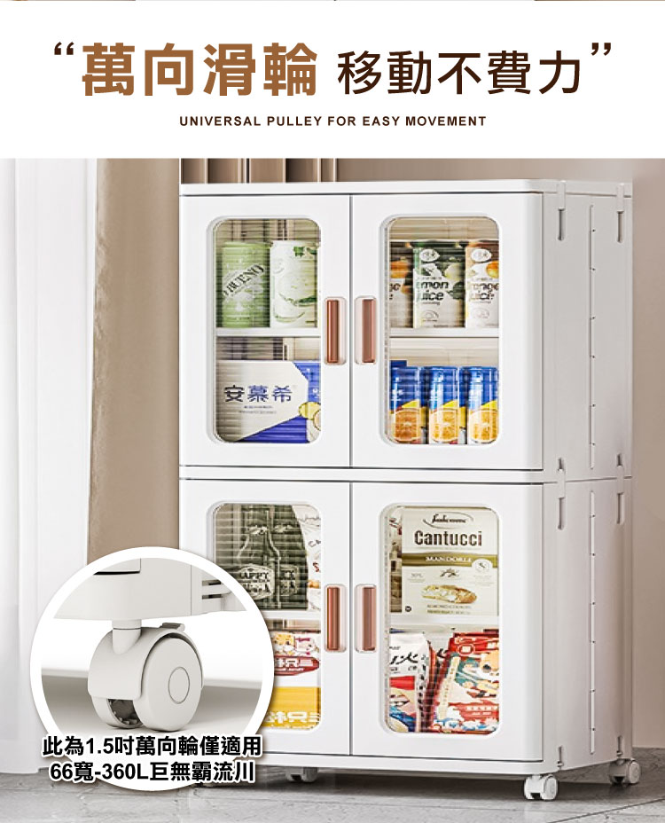 【ANDYMAY2】巨無霸 流川雙開門附輪摺疊收納櫃（OH-R117）