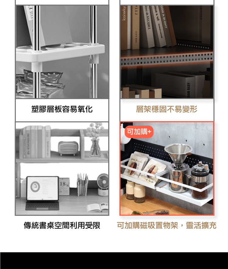 【ANDYMAY2】阿姆斯升級全碳鋼收納層架工作桌/書桌-工作桌-桌面加高(OH-K213)