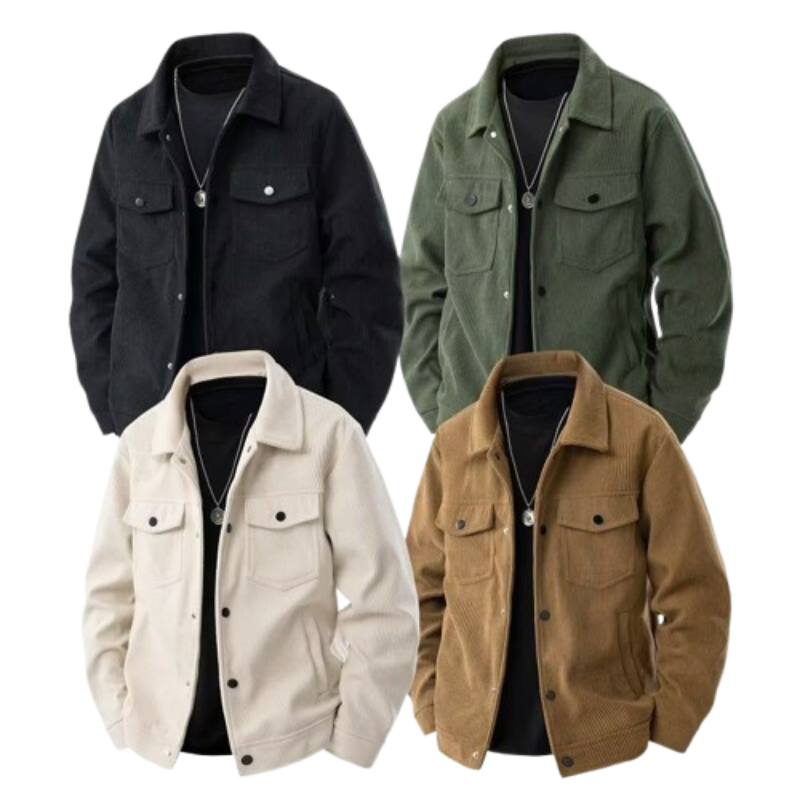 春秋季燈芯絨美式復古痞帥男外套夾克