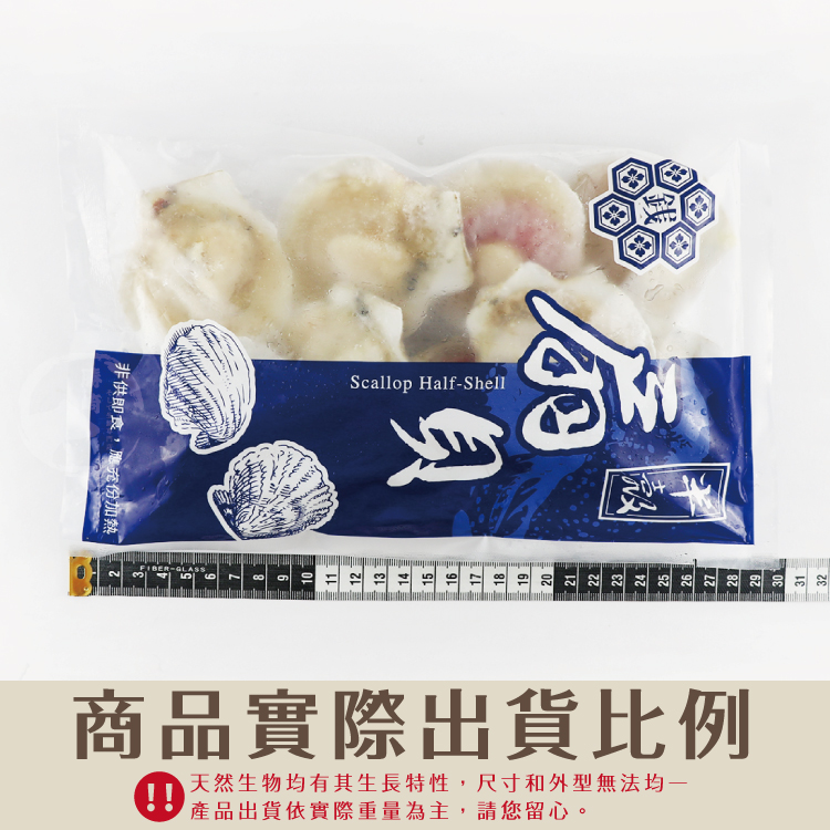 【勝崎生鮮】極鮮半殼扇貝300g