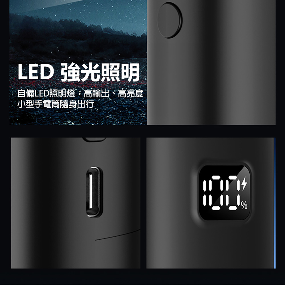 FAN-KXH-03 防塵器風扇 8件套裝組(13萬轉/分鐘 風速52米/秒 5檔風力 螢幕顯示 LED燈 吸吹抽充四合一)