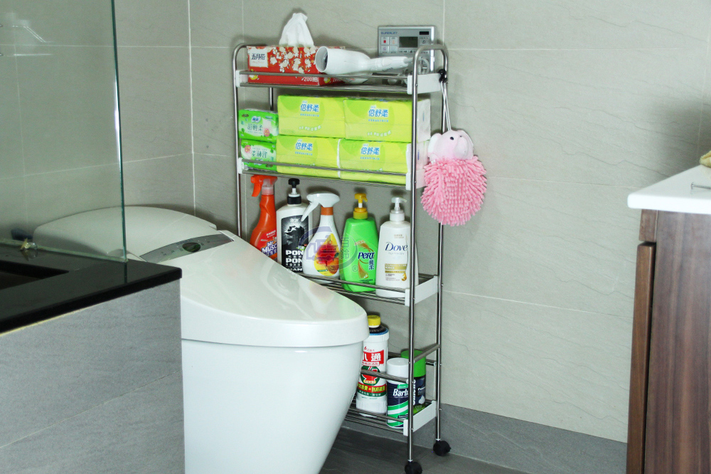 【百鈴】卡豪收不鏽鋼四層活動置物架