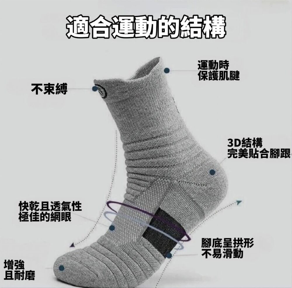 【動戰神】戰神風中筒運動襪 吸濕速乾 抗菌防臭