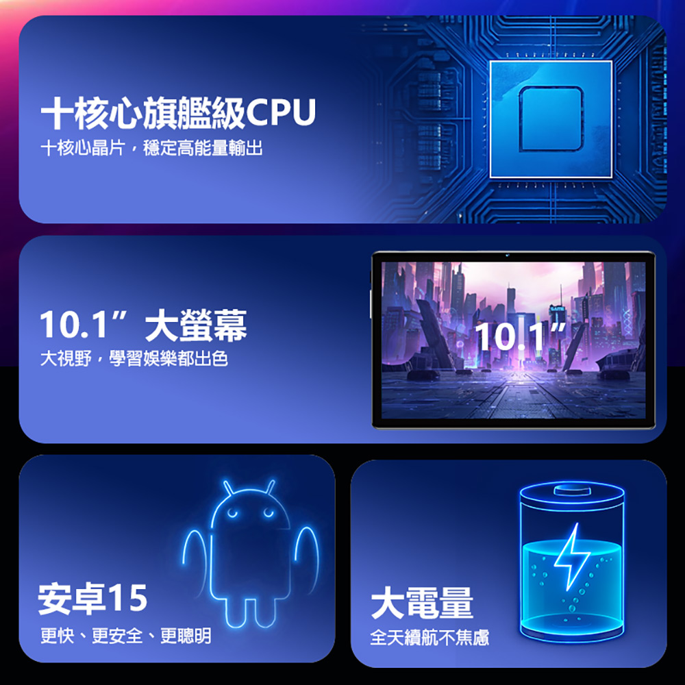 LIBO-S25 ULTRA 10.1吋 4G LTE 十核心 平板電腦 4G/32G 附豪華大全配(安卓15 IPS大螢幕 雙卡雙待)