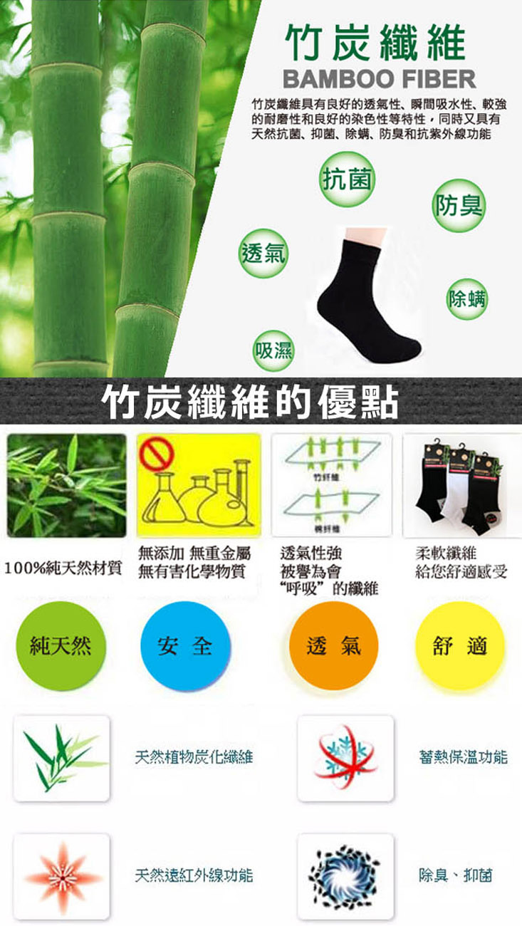 台灣製竹炭抗菌五趾襪 黑/白/灰