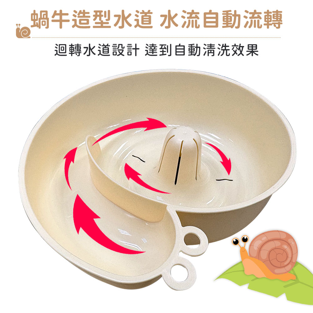 水沖自轉蝸牛洗水果盆