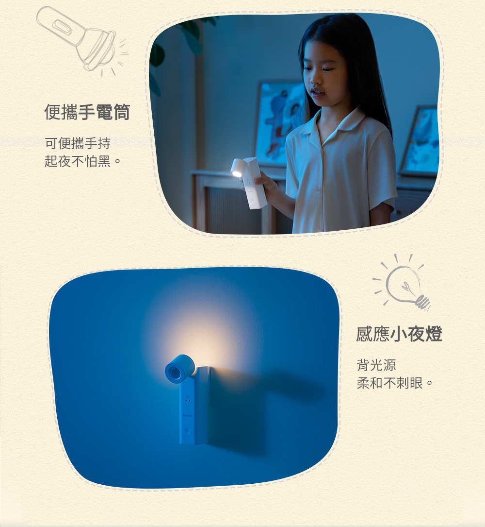 【飛利浦】飛利浦 PAS341 酷璇可攜式床頭燈