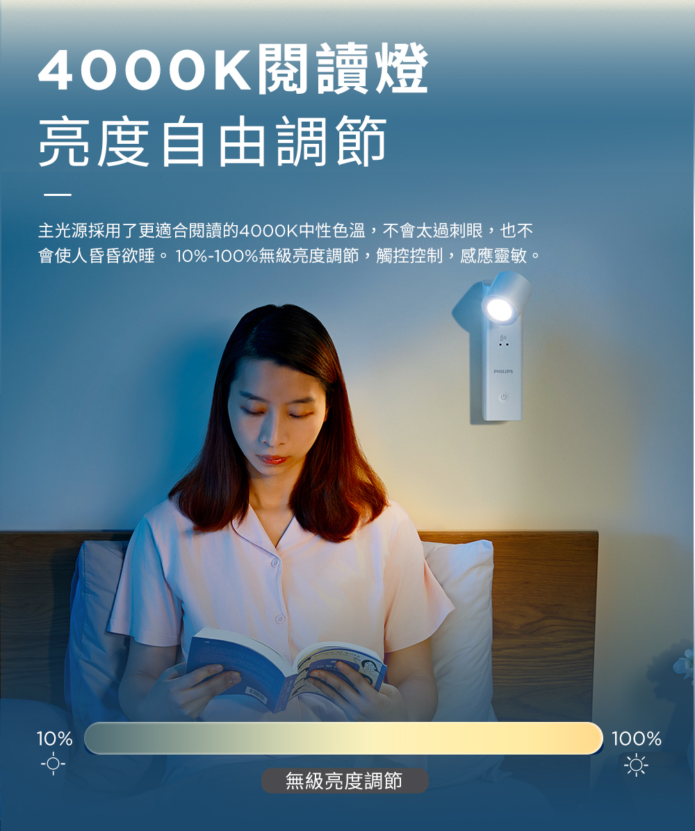 【飛利浦】飛利浦 PAS341 酷璇可攜式床頭燈