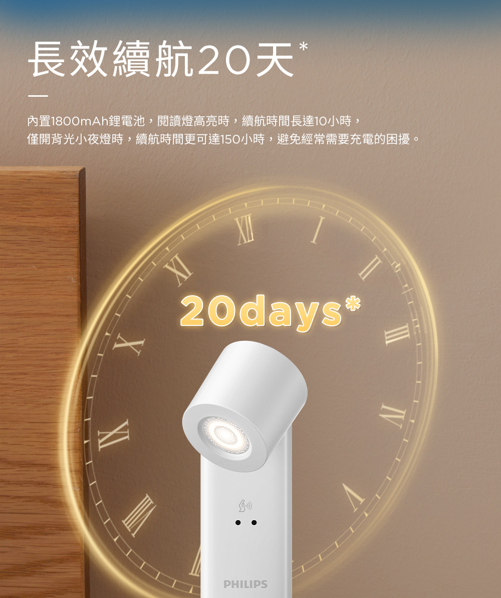 【飛利浦】飛利浦 PAS341 酷璇可攜式床頭燈