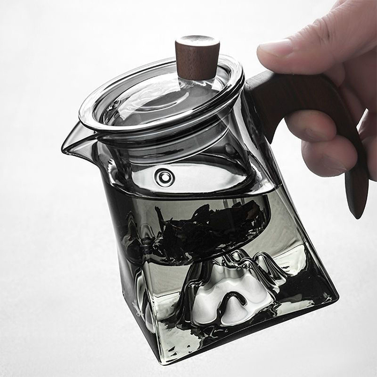 素雅觀山側把玻璃煮茶壺