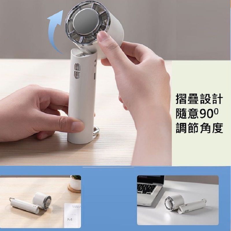 掛脖摺疊製冷冰敷風扇 買1大送1小  三檔風力 Type-C USB充電 