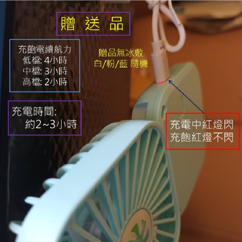 掛脖摺疊製冷冰敷風扇 買1大送1小  三檔風力 Type-C USB充電 